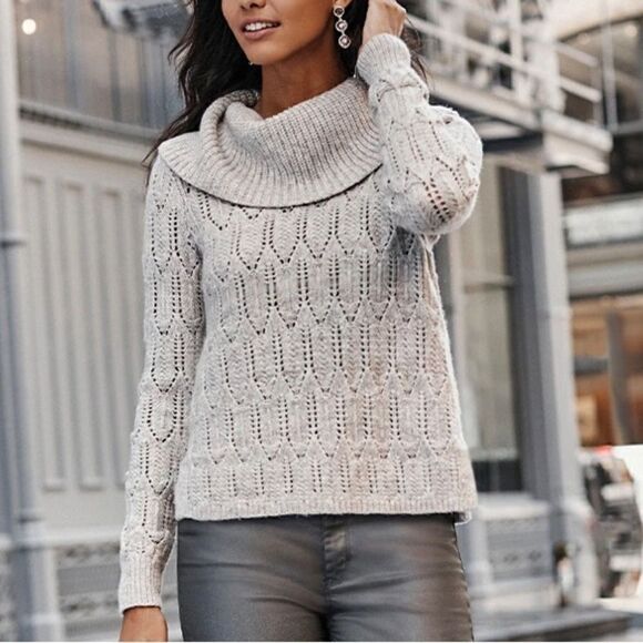 NWT White House Black Market Cowl Neck Lurex Sweater - Picture 2 of 13